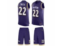 Men's Nike Baltimore Ravens #22 Jimmy Smith Purple Tank Top Suit NFL Jersey