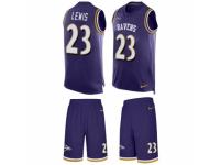 Men's Nike Baltimore Ravens #23 Kendrick Lewis Purple Tank Top Suit NFL Jersey