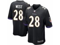 Men's Nike Baltimore Ravens #28 Terrance West Game Black Alternate NFL Jersey