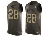 Men's Nike Baltimore Ravens #28 Terrance West Green Salute to Service Tank Top NFL Jersey