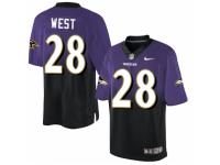 Men's Nike Baltimore Ravens #28 Terrance West Limited Purple Black Fadeaway NFL Jersey