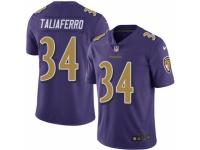 Men's Nike Baltimore Ravens #34 Lorenzo Taliaferro Limited Purple Rush NFL Jersey