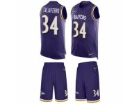 Men's Nike Baltimore Ravens #34 Lorenzo Taliaferro Purple Tank Top Suit NFL Jersey
