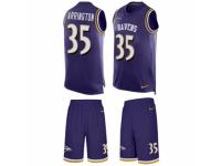 Men's Nike Baltimore Ravens #35 Kyle Arrington Purple Tank Top Suit NFL Jersey