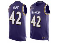 Men's Nike Baltimore Ravens #42 Marqueston Huff Purple Player Name & Number Tank Top NFL Jersey