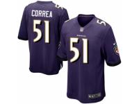 Men's Nike Baltimore Ravens #51 Kamalei Correa Game Purple Team Color NFL Jersey