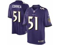 Men's Nike Baltimore Ravens #51 Kamalei Correa Limited Purple Team Color NFL Jersey