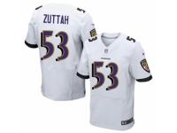 Men's Nike Baltimore Ravens #53 Jeremy Zuttah Elite White NFL Jersey