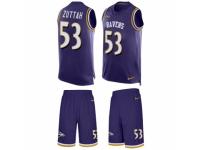 Men's Nike Baltimore Ravens #53 Jeremy Zuttah Purple Tank Top Suit NFL Jersey