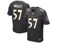 Men's Nike Baltimore Ravens #57 C.J. Mosley Elite Black Alternate NFL Jersey