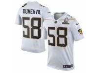 Men's Nike Baltimore Ravens #58 Elvis Dumervil Elite White Team Rice 2016 Pro Bowl NFL Jersey
