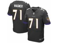 Men's Nike Baltimore Ravens #71 Ricky Wagner Elite Black Alternate NFL Jersey
