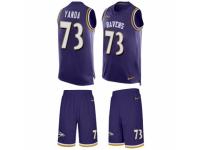 Men's Nike Baltimore Ravens #73 Marshal Yanda Purple Tank Top Suit NFL Jersey