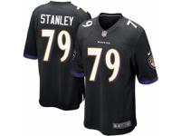 Men's Nike Baltimore Ravens #79 Ronnie Stanley Game Black Alternate NFL Jersey