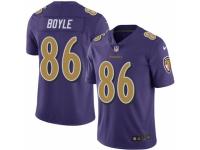 Men's Nike Baltimore Ravens #86 Nick Boyle Limited Purple Rush NFL Jersey