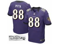 Men's Nike Baltimore Ravens #88 Dennis Pitta Purple Team Color Elite Autographed NFL Jersey
