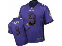 Men's Nike Baltimore Ravens #9 Justin Tucker Limited Purple Drift Fashion NFL Jersey
