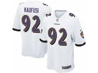 Men's Nike Baltimore Ravens #92 Bronson Kaufusi Game White NFL Jersey