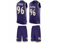 Men's Nike Baltimore Ravens #96 Brent Urban Purple Tank Top Suit NFL Jersey