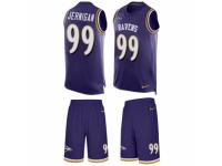 Men's Nike Baltimore Ravens #99 Timmy Jernigan Purple Tank Top Suit NFL Jersey