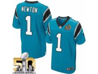 Men's Nike Carolina Panthers #1 Cam Newton Elite Blue Alternate Super Bowl L NFL Jersey