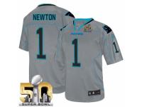 Men's Nike Carolina Panthers #1 Cam Newton Elite Lights Out Grey Super Bowl L NFL Jersey