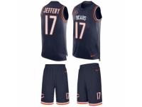 Men's Nike Chicago Bears #17 Alshon Jeffery Navy Blue Tank Top Suit NFL Jersey