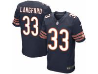 Men's Nike Chicago Bears #33 Jeremy Langford Elite Navy Blue Team Color NFL Jersey
