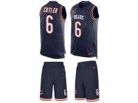 Men's Nike Chicago Bears #6 Jay Cutler Navy Blue Tank Top Suit NFL Jersey