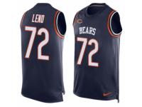 Men's Nike Chicago Bears #72 Charles Leno Navy Blue Player Name & Number Tank Top NFL Jersey