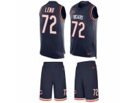 Men's Nike Chicago Bears #72 Charles Leno Navy Blue Tank Top Suit NFL Jersey