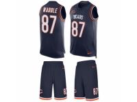 Men's Nike Chicago Bears #87 Tom Waddle Navy Blue Tank Top Suit NFL Jersey