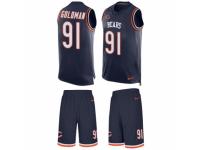 Men's Nike Chicago Bears #91 Eddie Goldman Navy Blue Tank Top Suit NFL Jersey