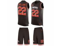 Men's Nike Cleveland Browns #22 Tramon Williams Brown Tank Top Suit NFL Jersey