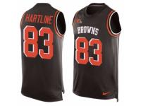 Men's Nike Cleveland Browns #83 Brian Hartline Brown Player Name & Number Tank Top NFL Jersey