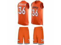 Men's Nike Denver Broncos #36 Kayvon Webster Orange Tank Top Suit NFL Jersey