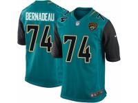Men's Nike Jacksonville Jaguars #74 Mackenzy Bernadeau Game Teal Green Team Color NFL Jersey