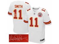 Men's Nike Kansas City Chiefs #11 Alex Smith Elite White Autographed NFL Jersey