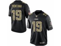 Men's Nike Kansas City Chiefs #19 Joe Montana Limited Black Salute to Service NFL Jersey