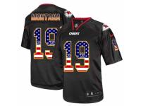 Men's Nike Kansas City Chiefs #19 Joe Montana Limited Black USA Flag Fashion NFL Jersey