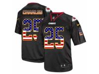 Men's Nike Kansas City Chiefs #25 Jamaal Charles Limited Black USA Flag Fashion NFL Jersey