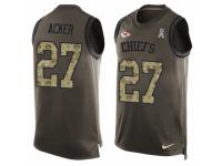 Men's Nike Kansas City Chiefs #27 Kenneth Acker Green Salute to Service Tank Top NFL Jersey
