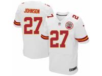 Men's Nike Kansas City Chiefs #27 Larry Johnson Elite White NFL Jersey
