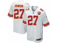 Men's Nike Kansas City Chiefs #27 Larry Johnson Game White NFL Jersey