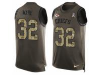 Men's Nike Kansas City Chiefs #32 Spencer Ware Green Salute to Service Tank Top NFL Jersey