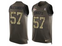 Men's Nike Kansas City Chiefs #57 D.J. Alexander Green Salute to Service Tank Top NFL Jersey