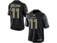 Men's Nike New England Patriots #11 Julian Edelman Limited Black Salute to Service NFL Jersey