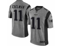 Men's Nike New England Patriots #11 Julian Edelman Limited Gray Gridiron NFL Jersey
