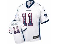 Men's Nike New England Patriots #11 Julian Edelman Limited White Drift Fashion NFL Jersey