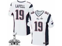 Men's Nike New England Patriots 19 Brandon LaFell Elite White Super Bowl XLIX NFL Jersey